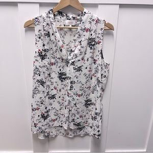 Laundry white floral blouse‎ size M